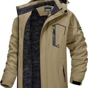 TACVASEN Men's Mountain Ski Jacket Windproof Fleece Liner Jacket Winter Snow Hoo